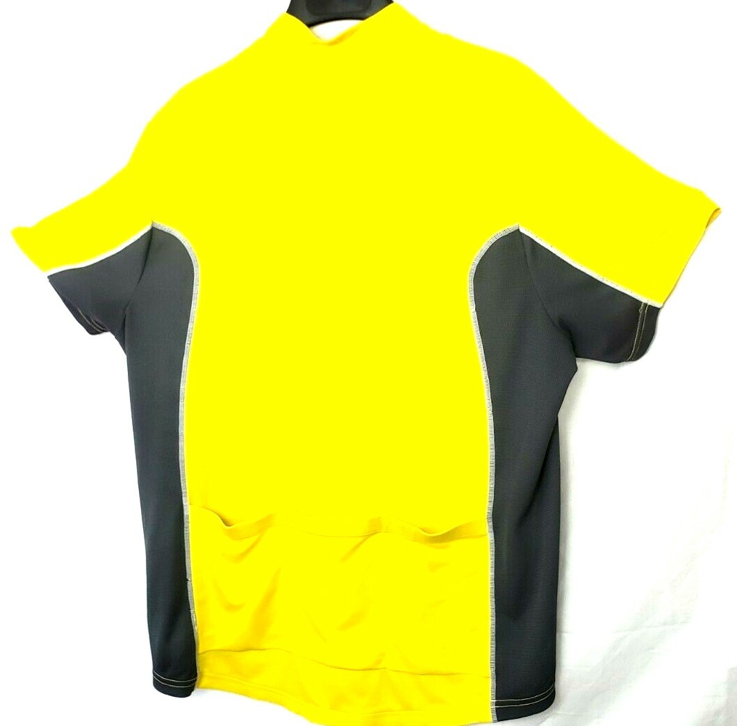 Novana Extra Large Cycling Shirt 4 Pockets in back Quarter Zip Yellow/Gray