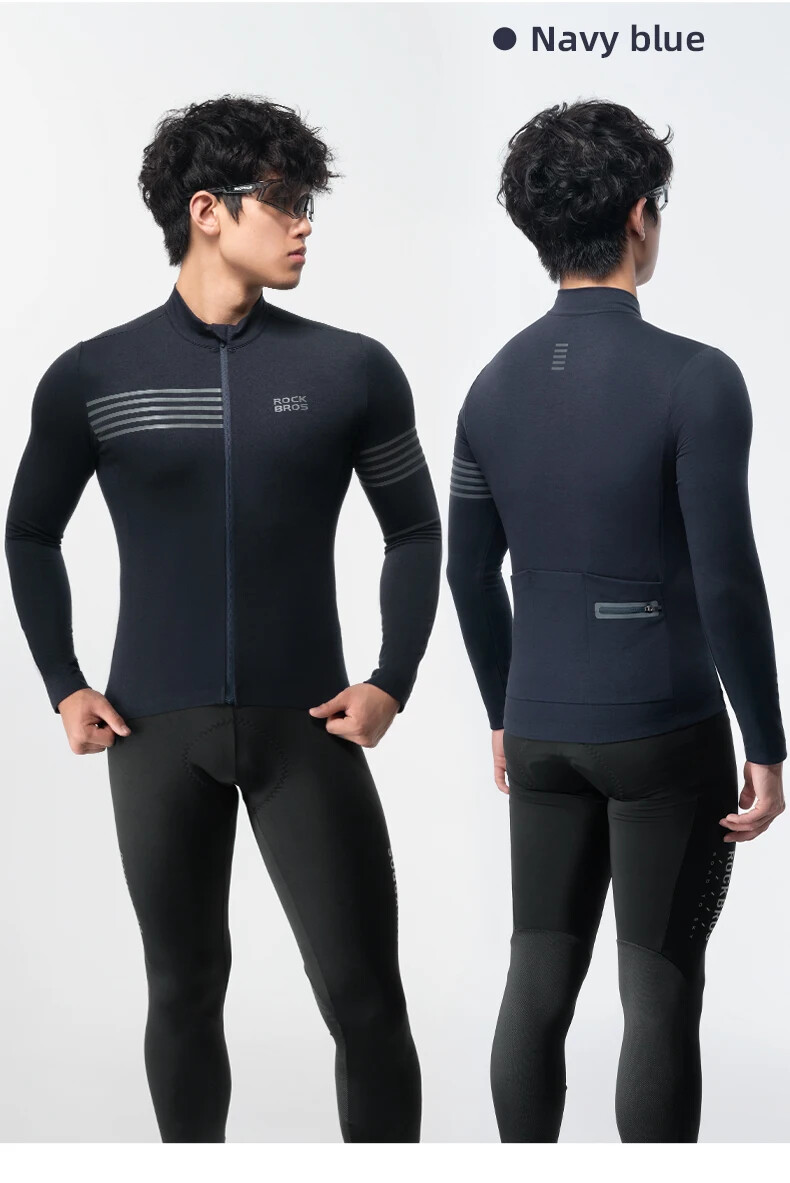 ROCKBROS Men’s Winter Cycling Jersey Thermal Top Long Sleeves Bicycle Clothing