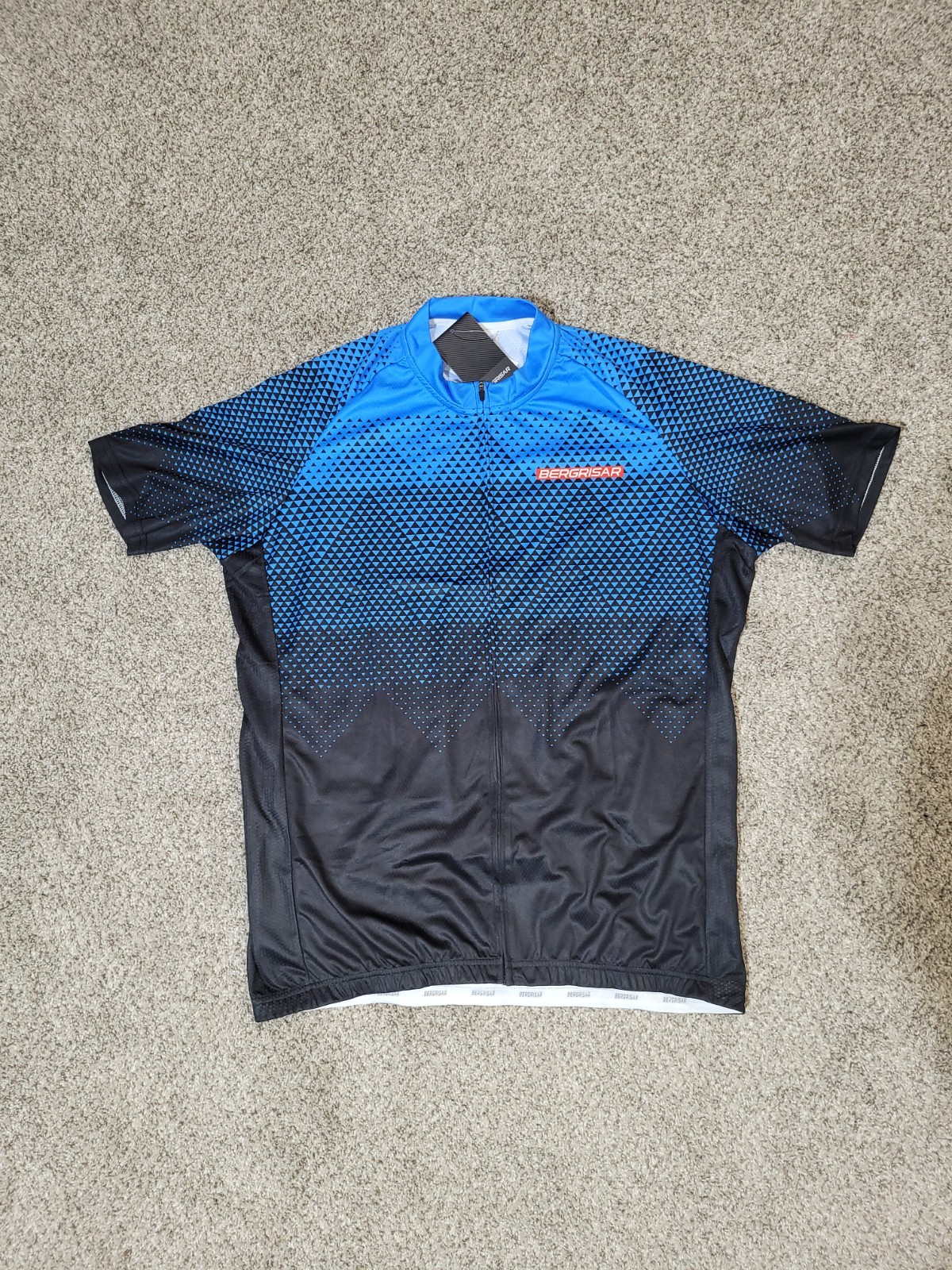 Bergrisar Men XXL Cycling Jersey Full Zip Bike Shirt Top Pockets Short Sleeve