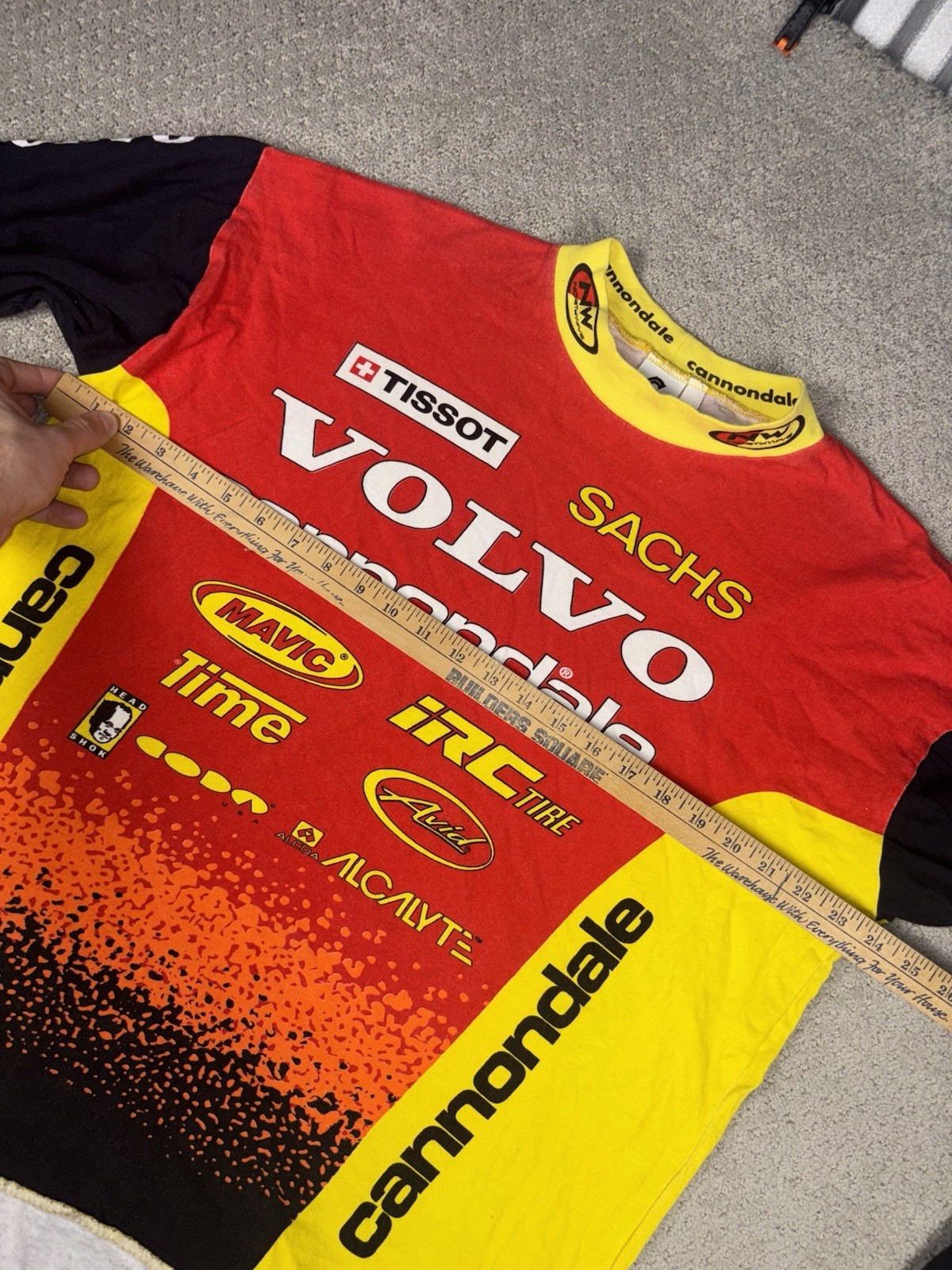 Vintage Cannondale Bike Volvo Jersey Shirt Double Sided Cycling Made In USA Sz L
