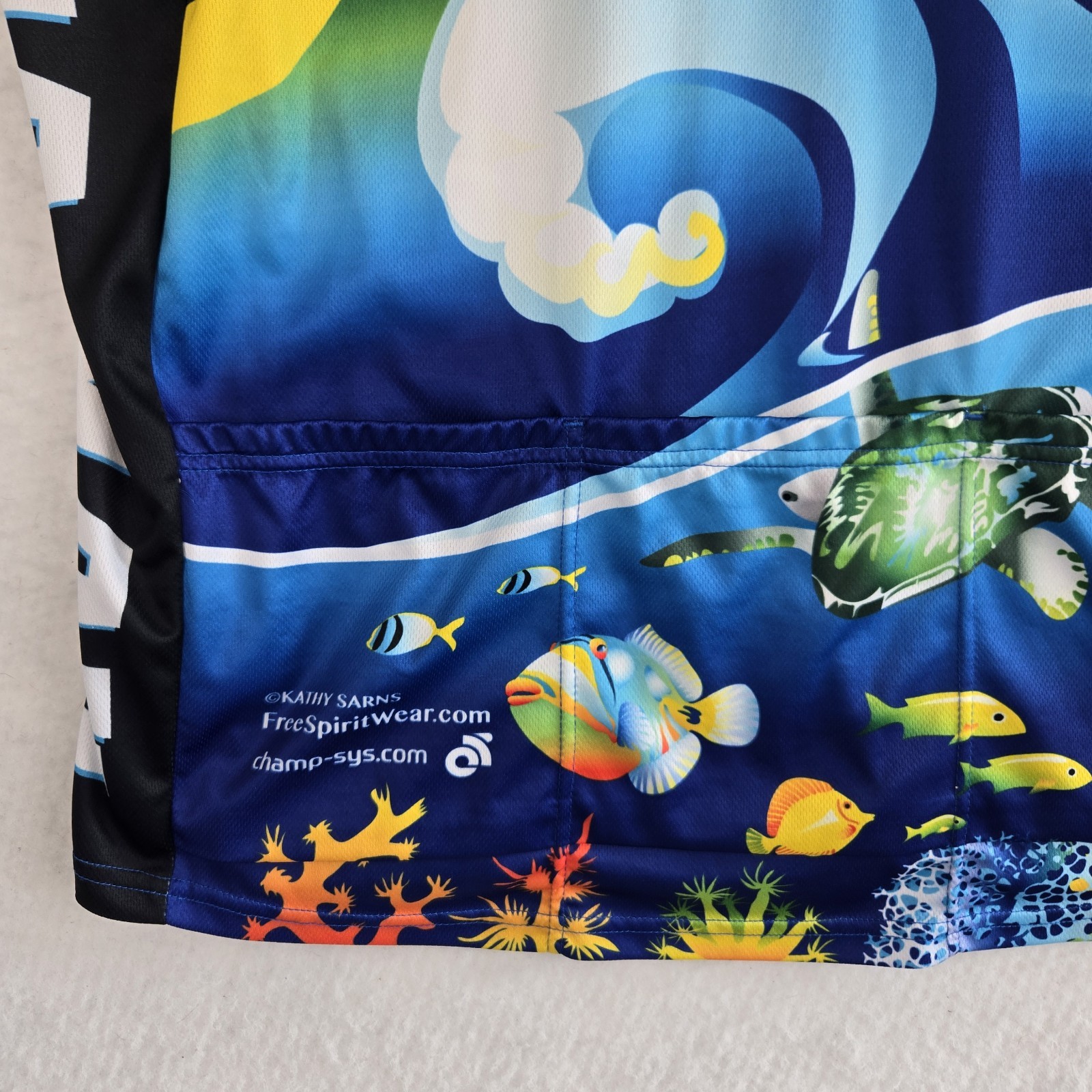 Free Spirit Wear Hawaii Men XL Cycling Jersey Short Sleeve UV Wicking 3 Pockets