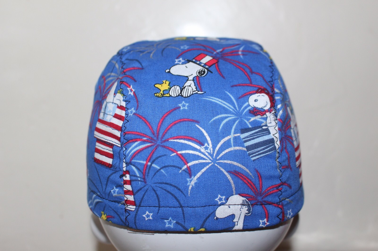 CYCLING CAP SNOOPY I AM AMERICAN 100% COTTON HANDMADE IN USA S M L