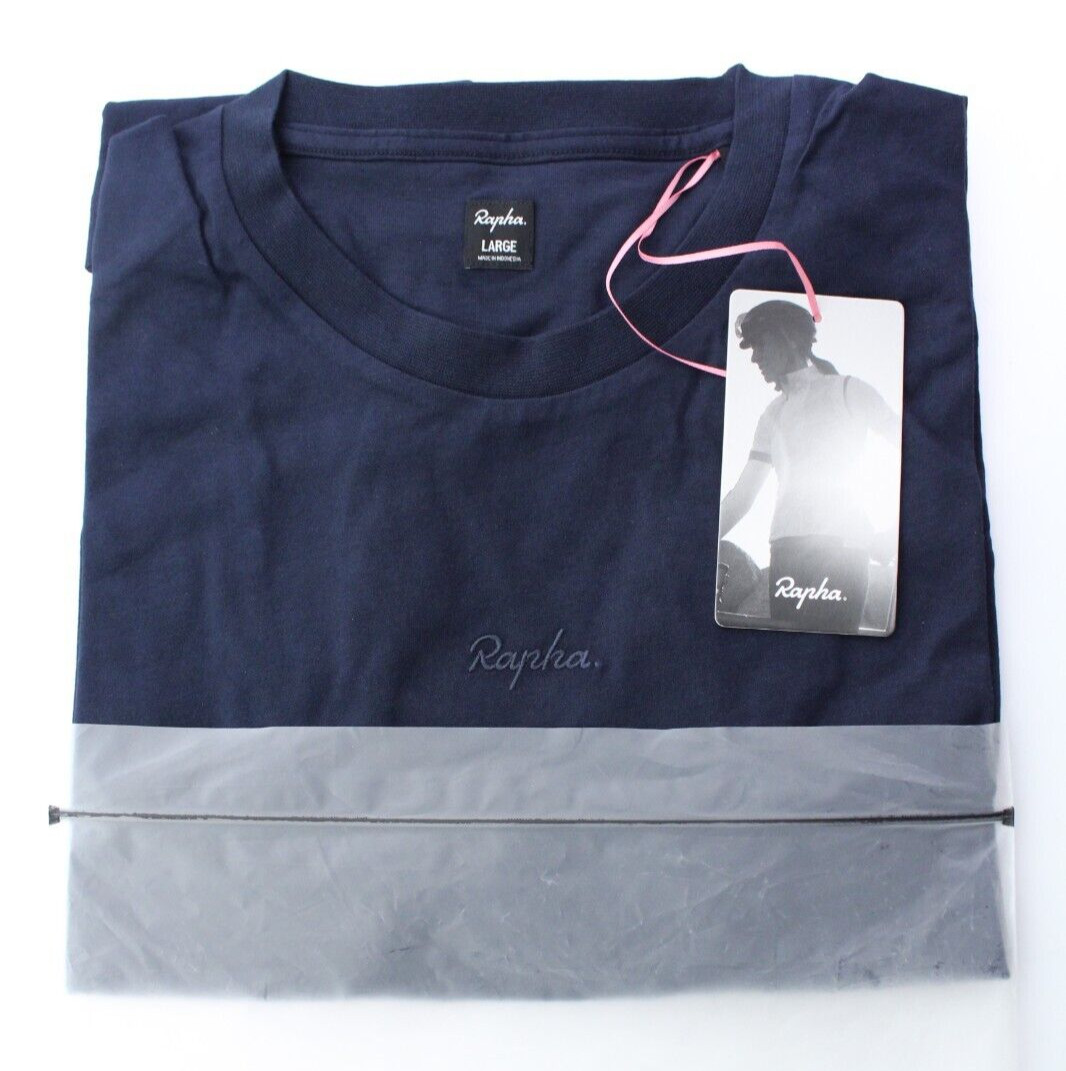 NWT – RAPHA Women’s LOGO Cycling Sports Casual Cotton Dk Navy T-Shirt Tee – L