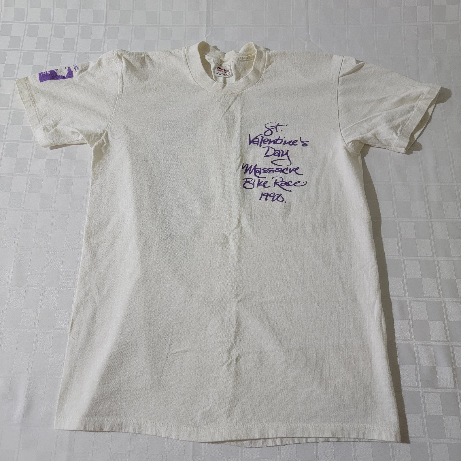 Vtg 1990 M Stedman USA Single Stitch St Valentines Day Massacre Bike Race Tshirt