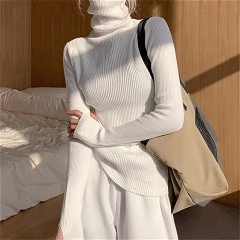 Suéteres de Cuello alto para Mujer, Jersey ajustado para Toda Ocasión.