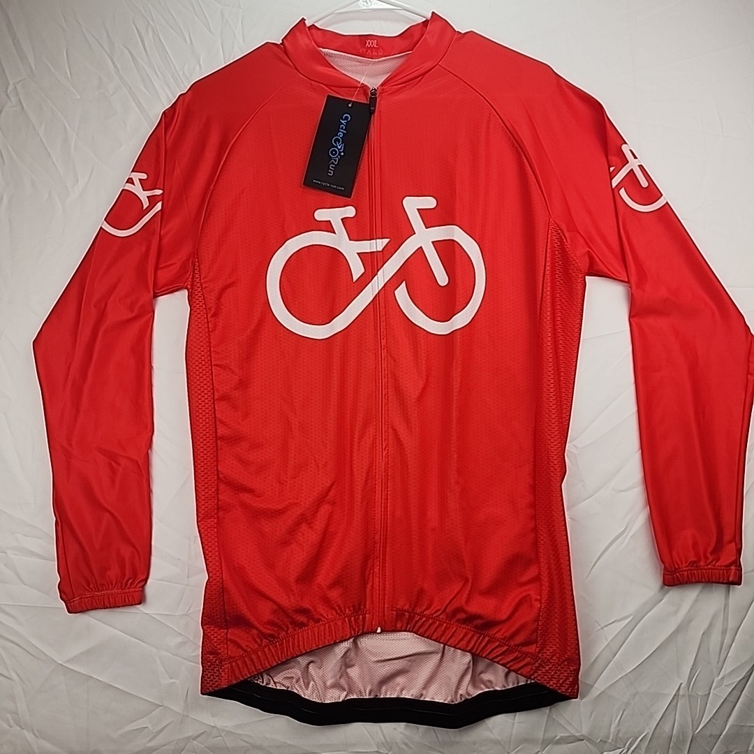 Cycle-Run, Long sleeve cycling jersey. XXXL, Rear waist pockets, NEW with tags