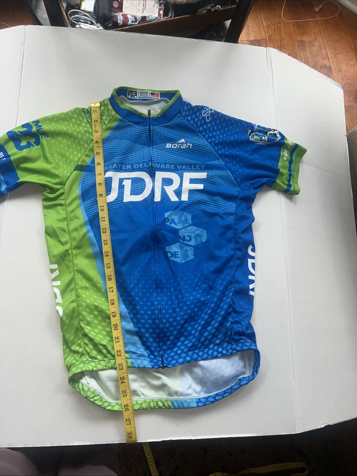 Hincapie Full Zip Mens L Cycling Jersey 2022 JDRF Logo 3-Pockets PA/NJ/DE Region