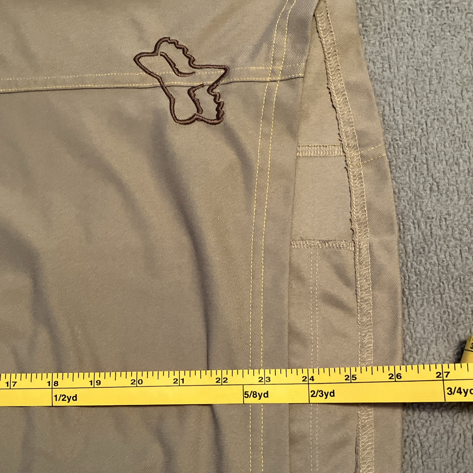 Fox Men’s XL Cycling Jersey 1/4 Zip Mock Neck Pockets Tan/Brown Polyester