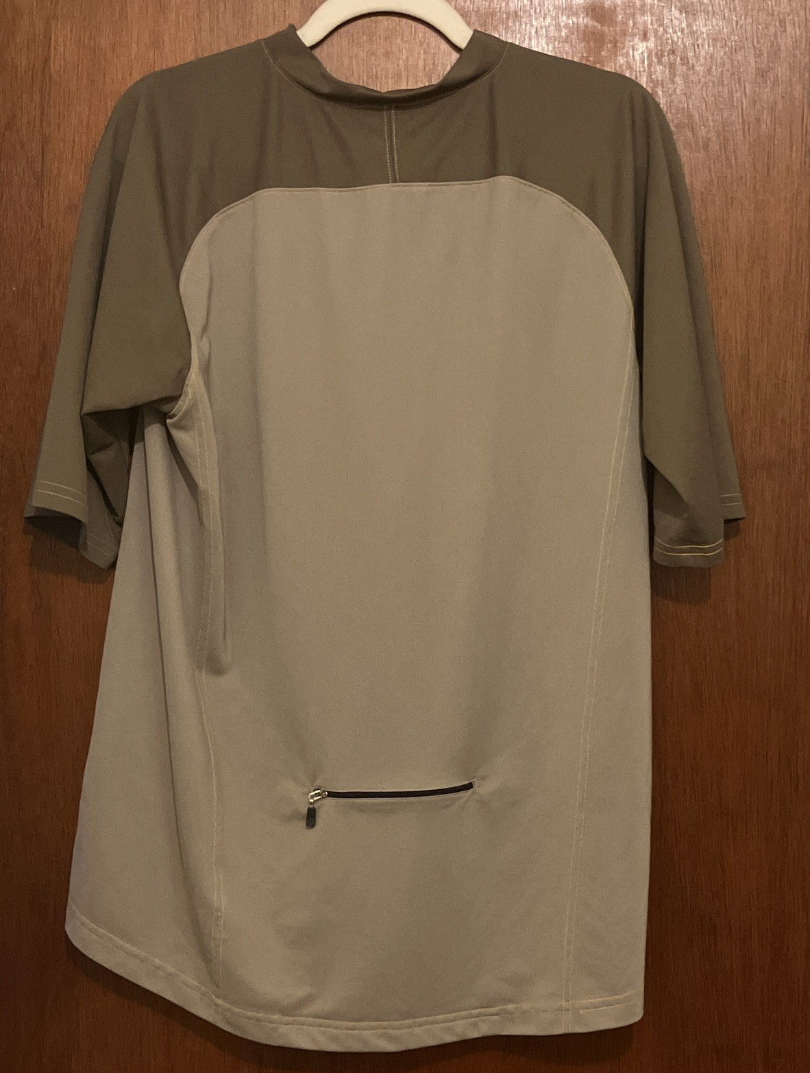 Fox Men’s XL Cycling Jersey 1/4 Zip Mock Neck Pockets Tan/Brown Polyester