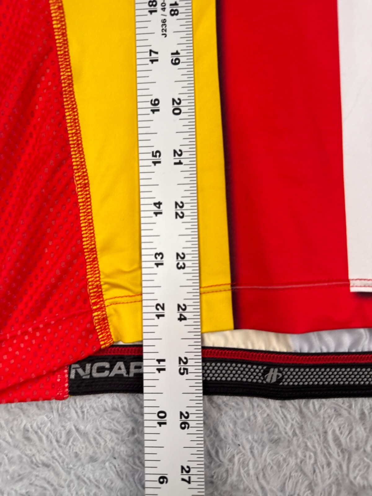 Hincapie Cycling Jersey Adult Extra Large Red Yellow Full Zip Short Sleeve Poly