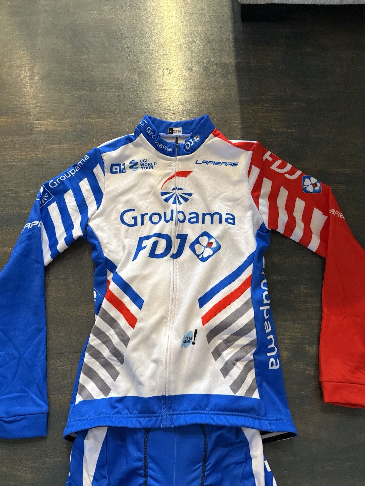 NWT- FDJ Groupama Cycling Jersey And Bibs Set- Cold Weather L ( See Desc.)