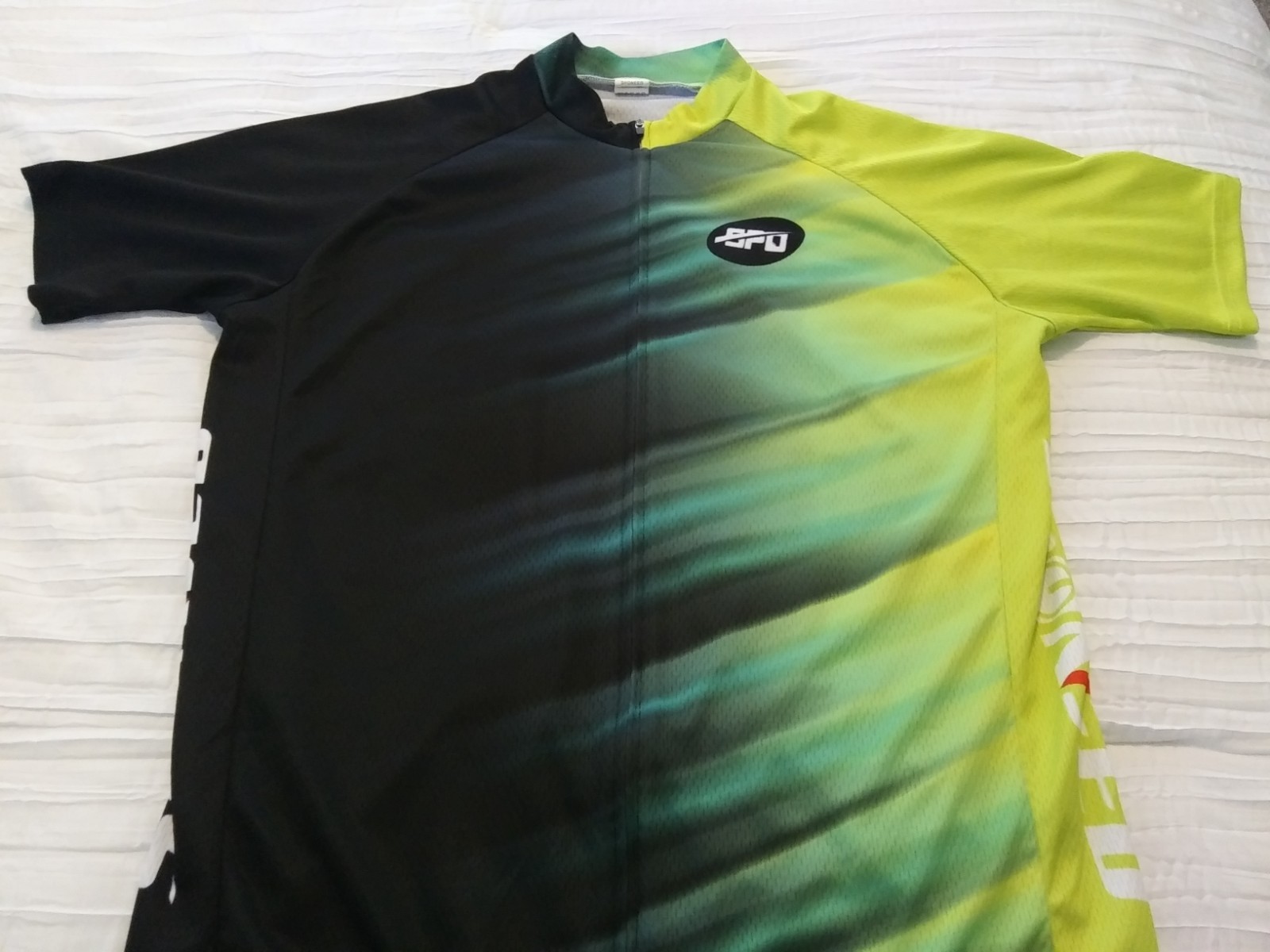 Sponeed cycling bike jersey Yellow/Green fade to Black, Large Men
