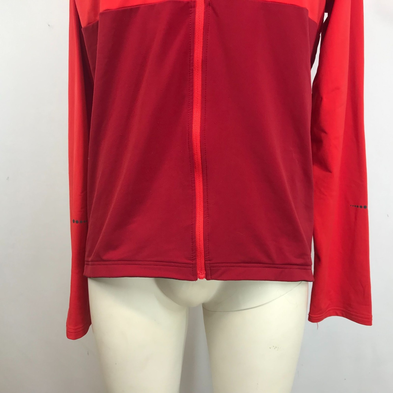 PERFORMANCE – MEN’S XL – RED LONG SLEEVE FULL ZIP POLYESTER BLEND CYCLING JACKET