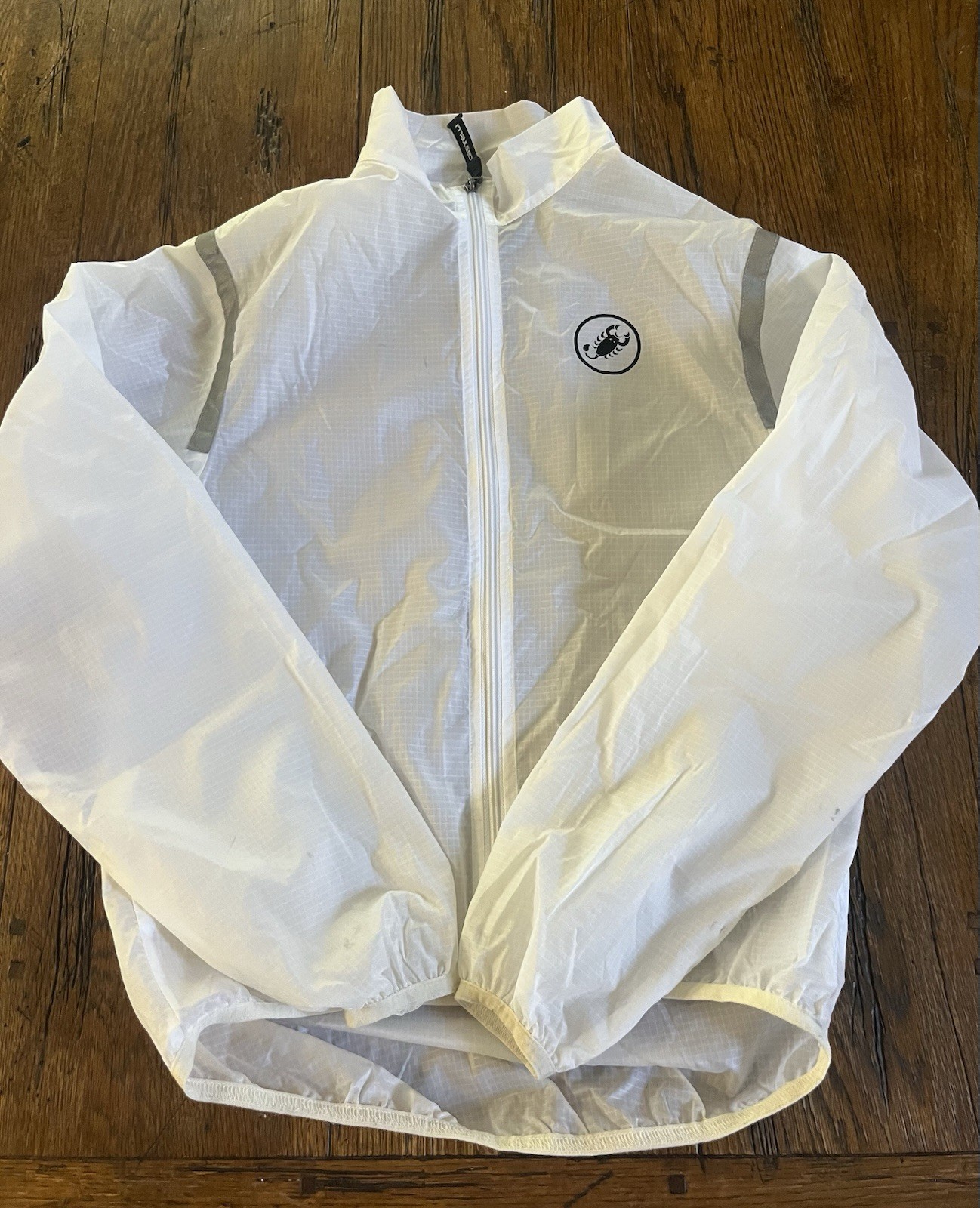 Castelli Windstopper Cycling Jersey Small White/Transparent Full Zip Long Sleeve
