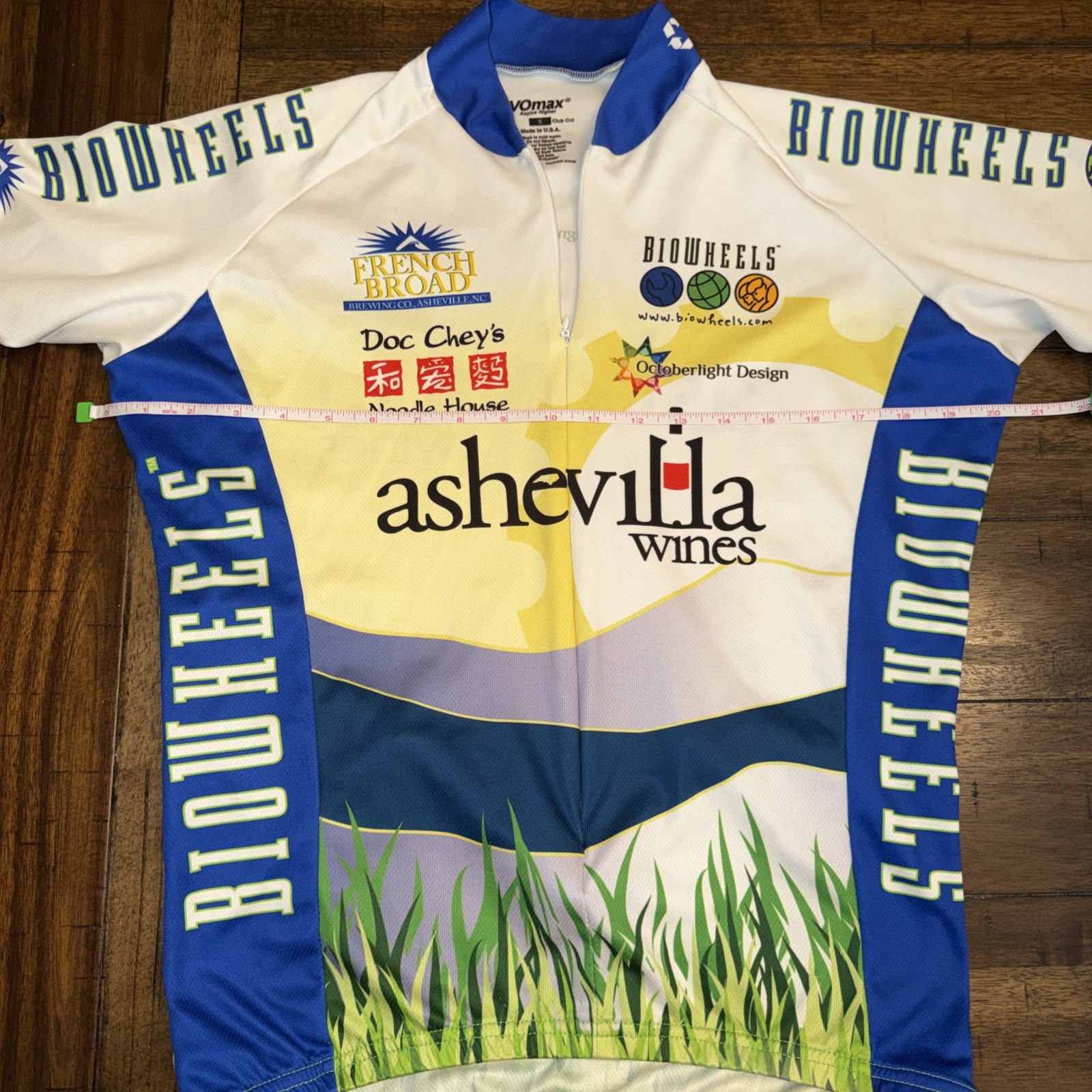 VOmax Unisex 3/4 Zip Short Sleeve Cycling Jersey w/Back Pockets Size Small