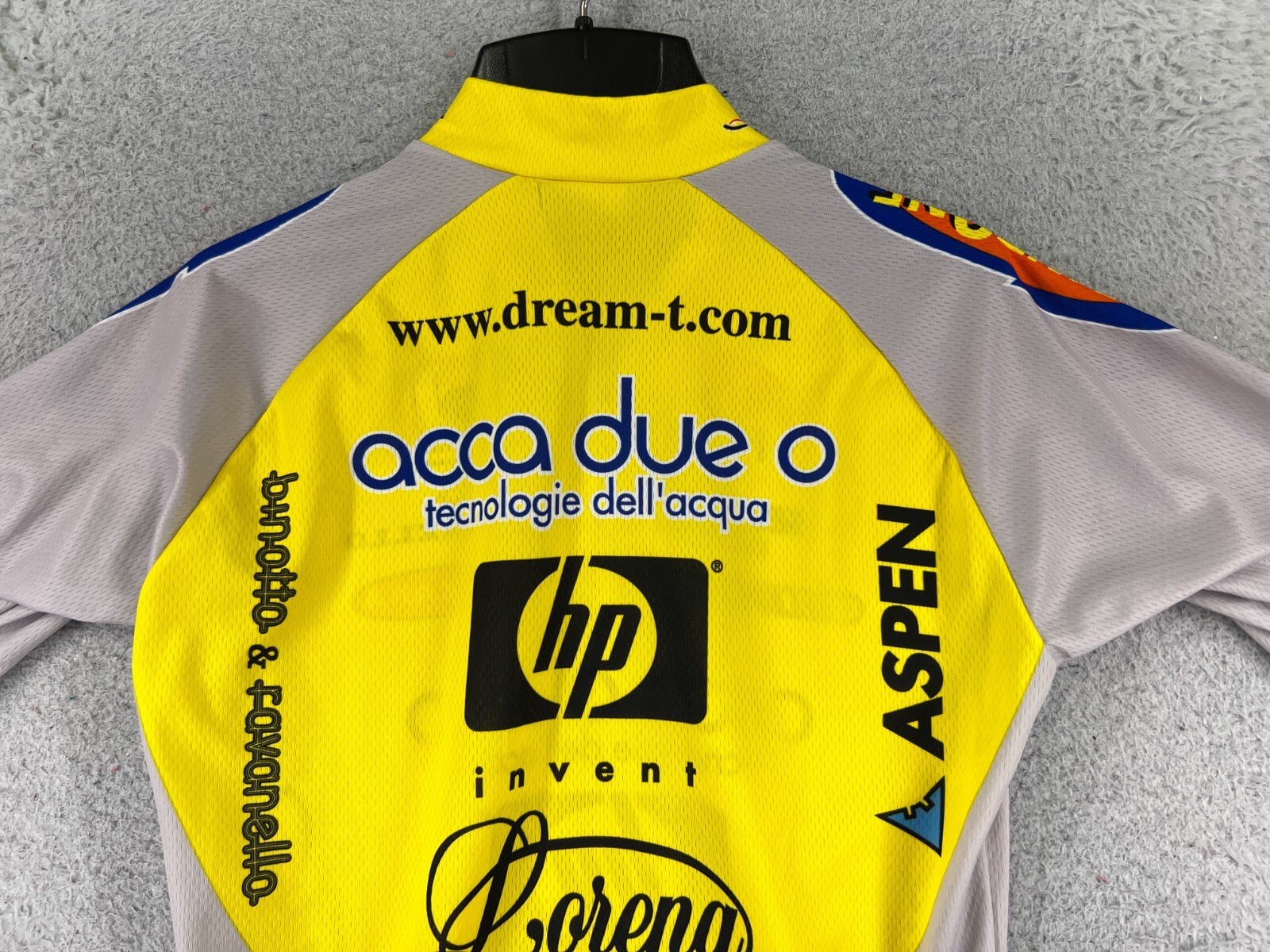 Sportful Cycling Jersey Womens Medium Gray Yellow HP Acca Due O 1/4 Zip Poly