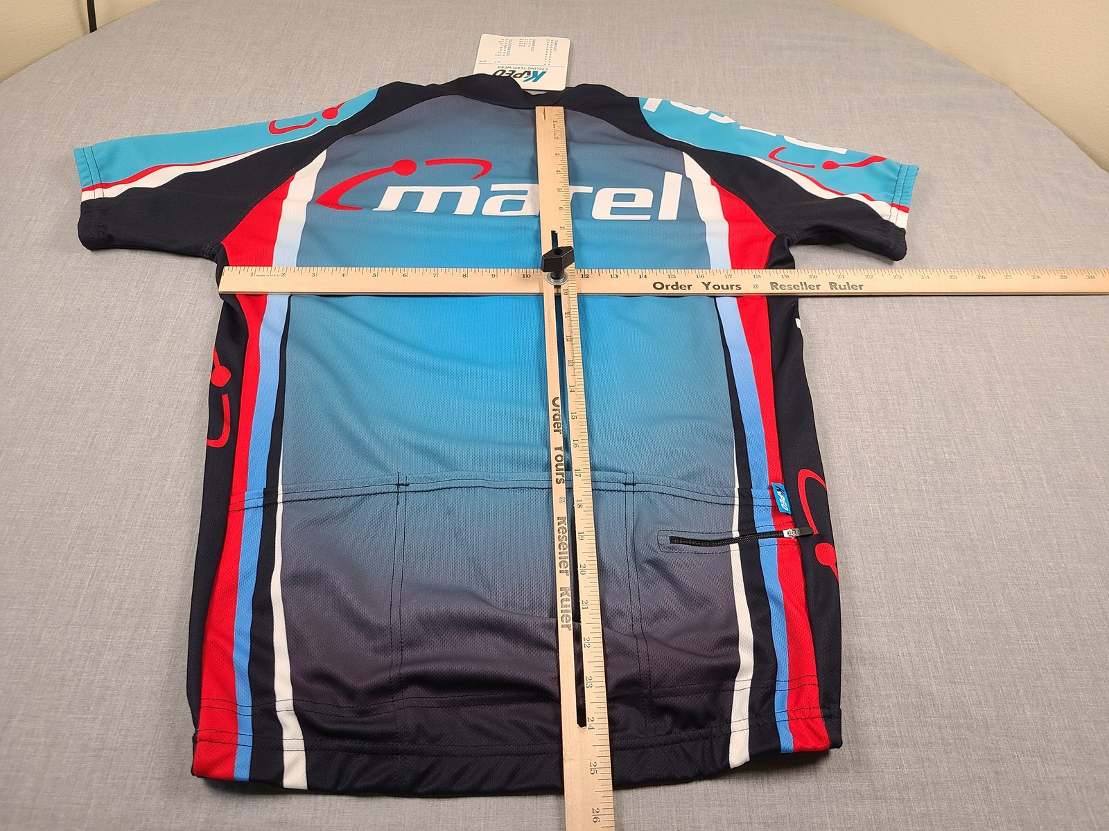 Marel Cycling Team Jersey Mens Large Blue Full Zip Performance Bike Shirt NEW