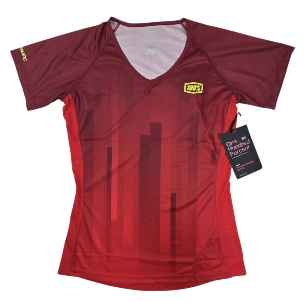 100% Women’s Airmatic Mountain Bike Jersey Size Large Red MTB Cycling