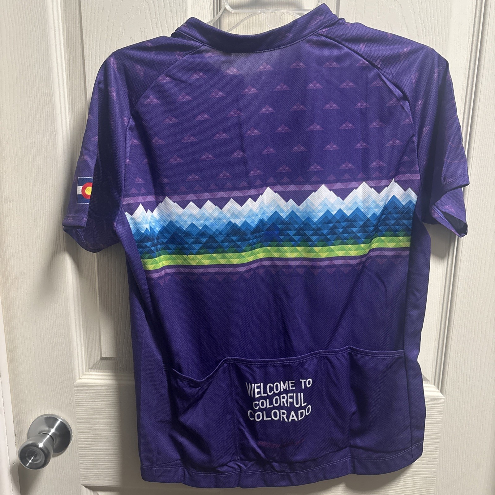 Pearl Izumi Quest Full Zip Short Sleeve Bike Jersey Colorado Mountains Womens M