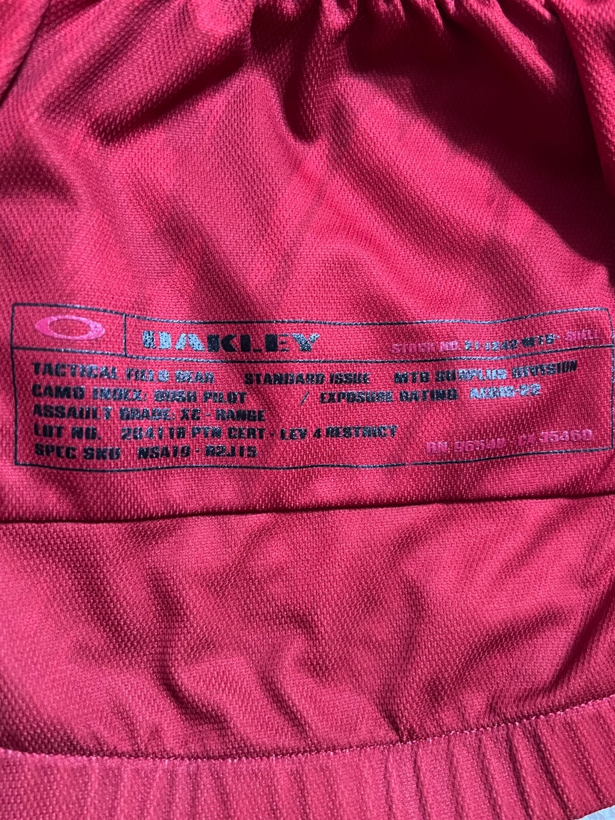 Vintage Oakley Cycling Jersey Mens M Red Black Tactical Field Gear Scatter Logo