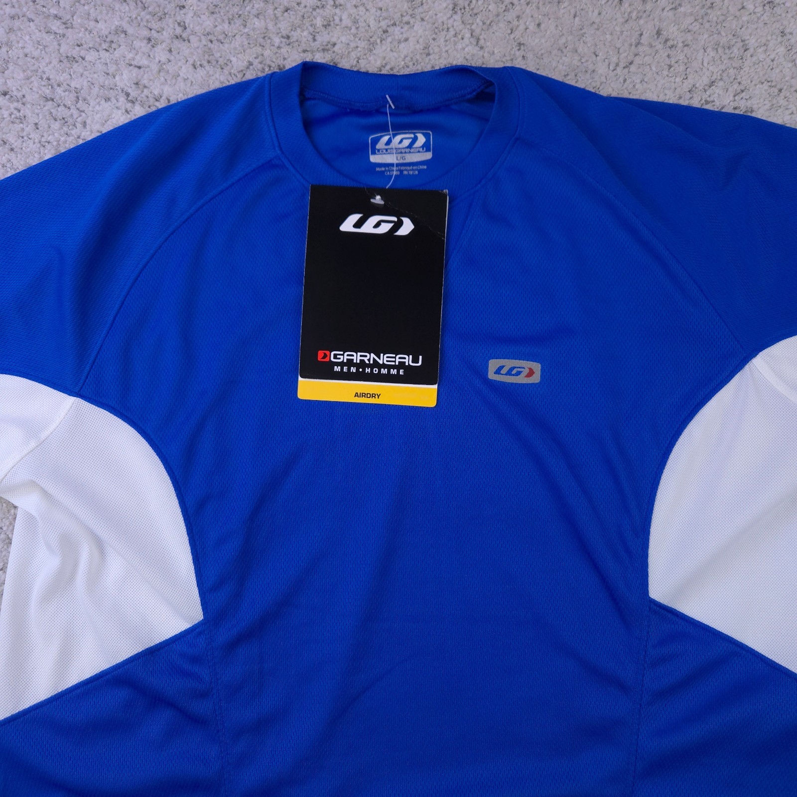 Louis Garneau Cycling Jersey Men Large Short Sleeve T-Shirt Towny Mesh Blue NWT