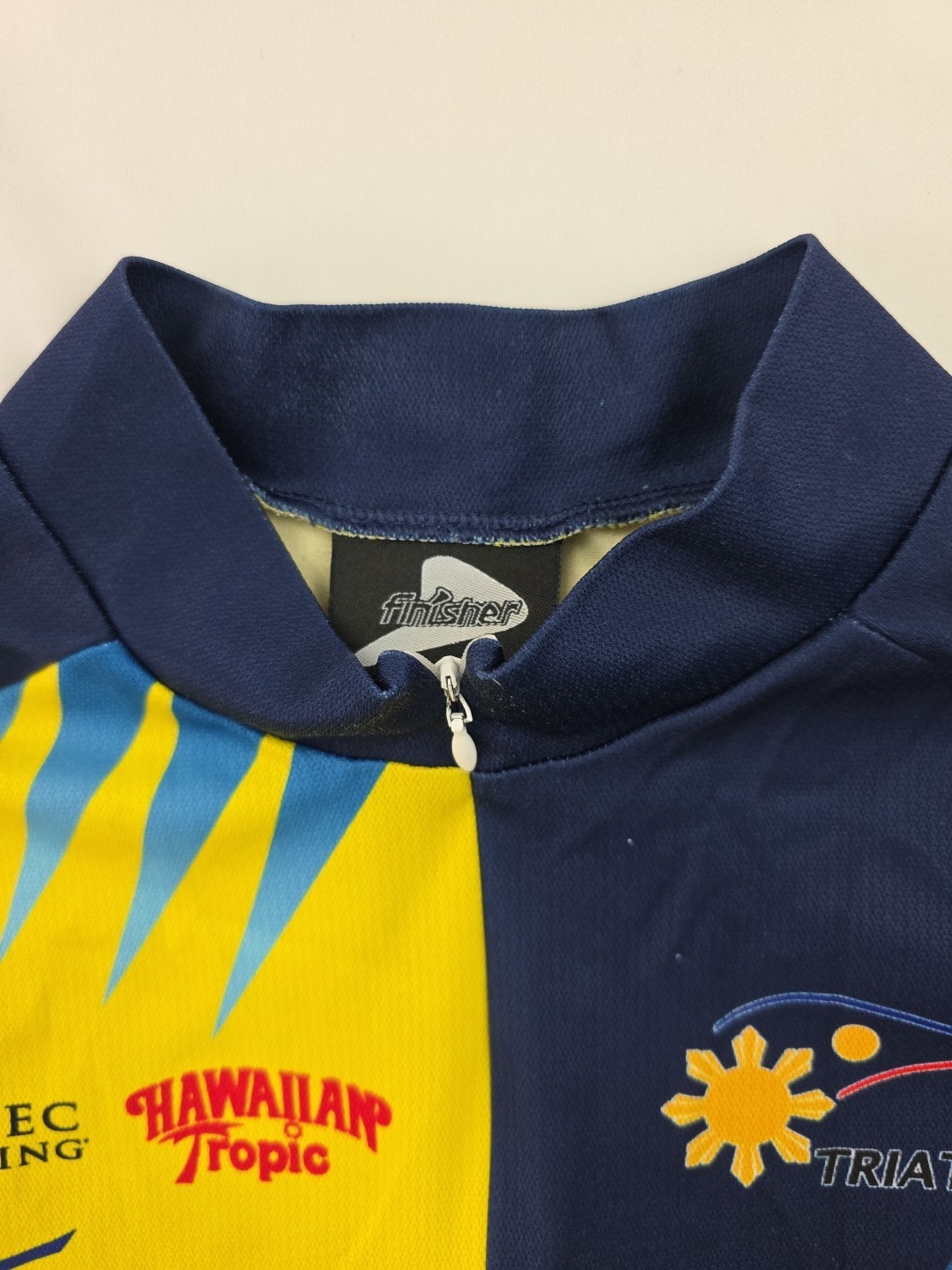 F2P Cycling Sponsored Jersey Large Blue Yellow Mizuno Fitness First