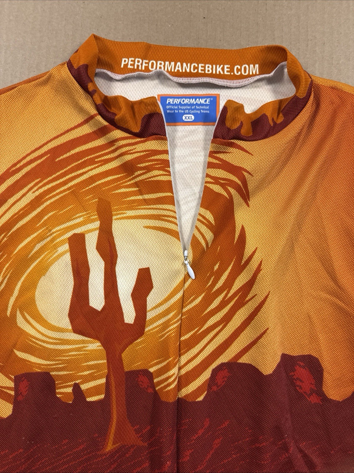 Vtg 90s Performance Cycling Jersey – XXL – Desert Graphic, Made in USA