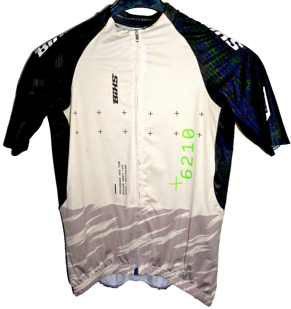 Q36.5 Cycling Jersey Beige Black Aero Race Fit Full Zip Short Sleeve Men’s L