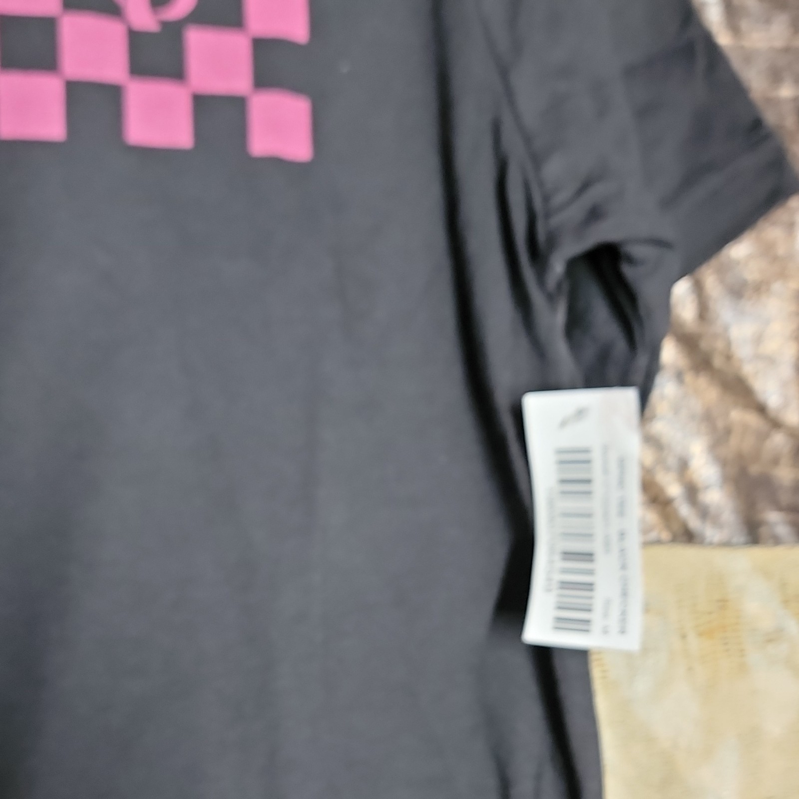 Pearl Izumi Breathable Cycling Graphic Tee M Black/Pink Check Logo Cotton