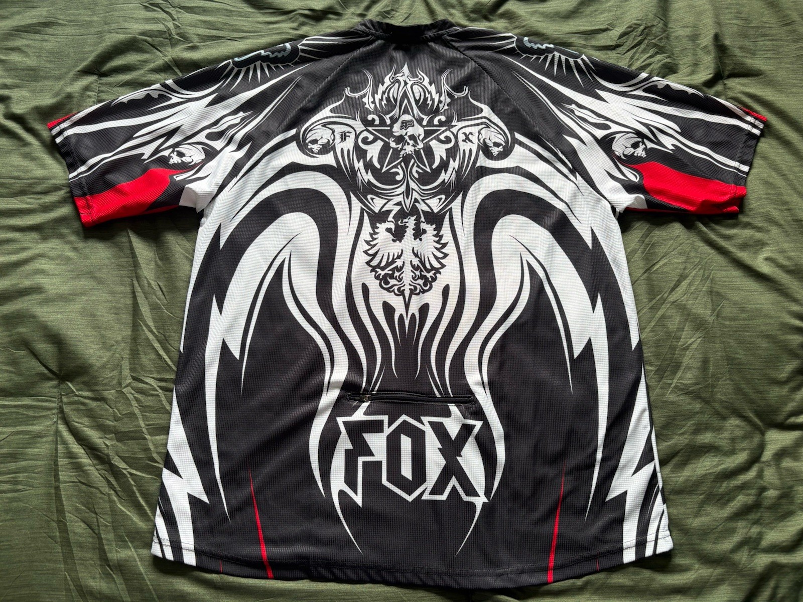 Vintage Fox Racing Cyclist 1/4 Zip Mountain Biking Jersey Size L