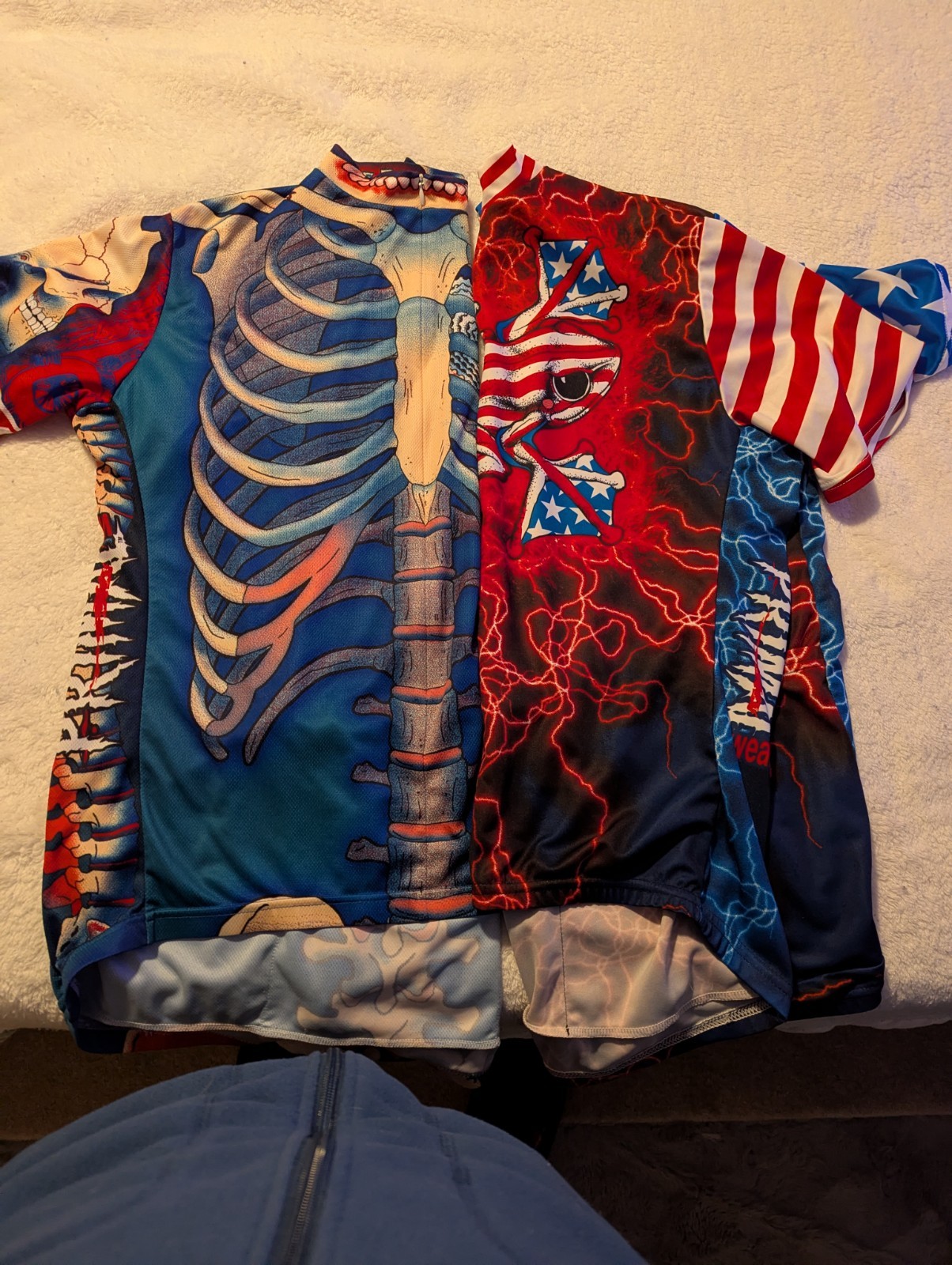 Primal Wear Men XL, lot2, American Flyer Frog Short Sleeve 3/4 Zip bike Jersey