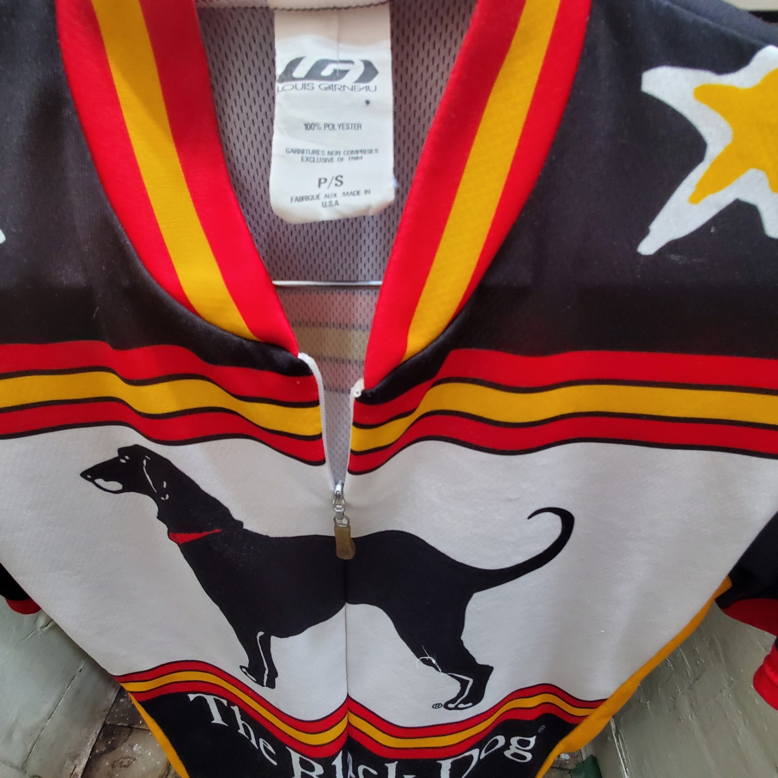 Louis Garneau Black Dog Full Zip Cycling Jersey Mens S Women