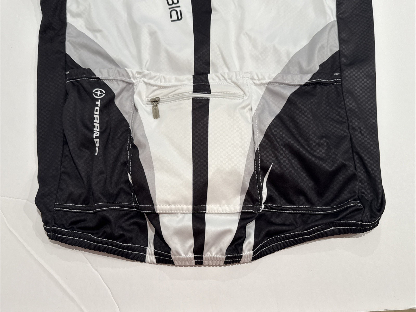 Torralba Colombia Short Sleeve Cycling Jersey Large White Zip Back Pocket