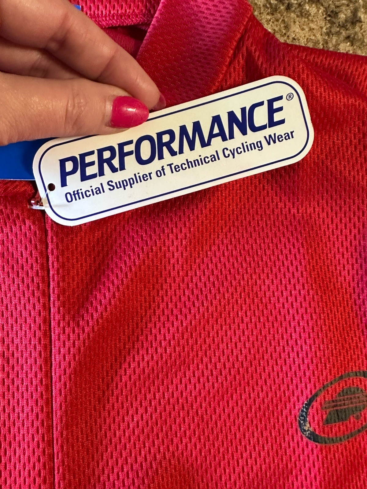 Performance Bicycle Cycling Shirt Mens XL Red Pockets in Back At Waist