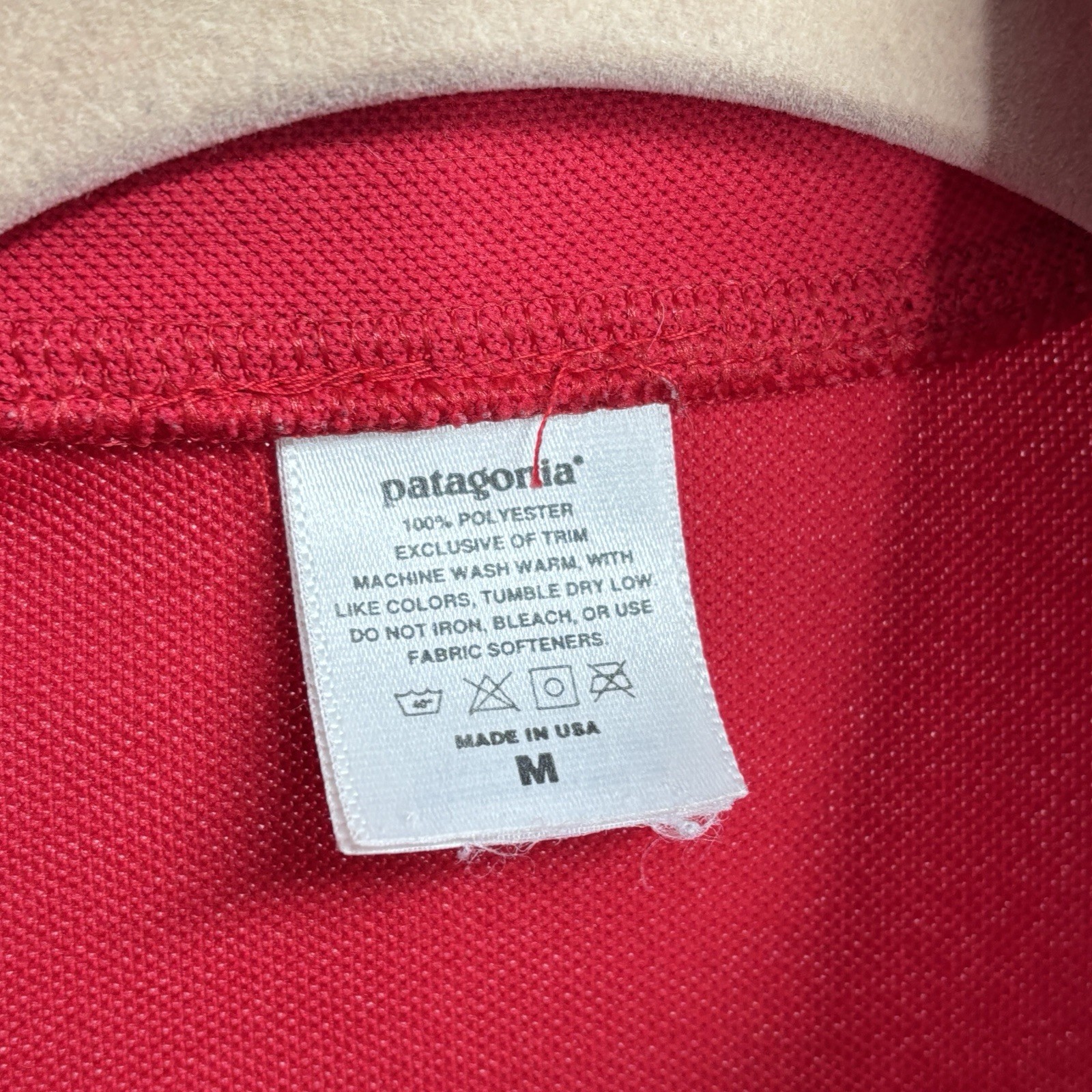 Vintage Patagonia Cycling Jersey Mens M 1/2 Zip Shirt Lightweight Red Made USA