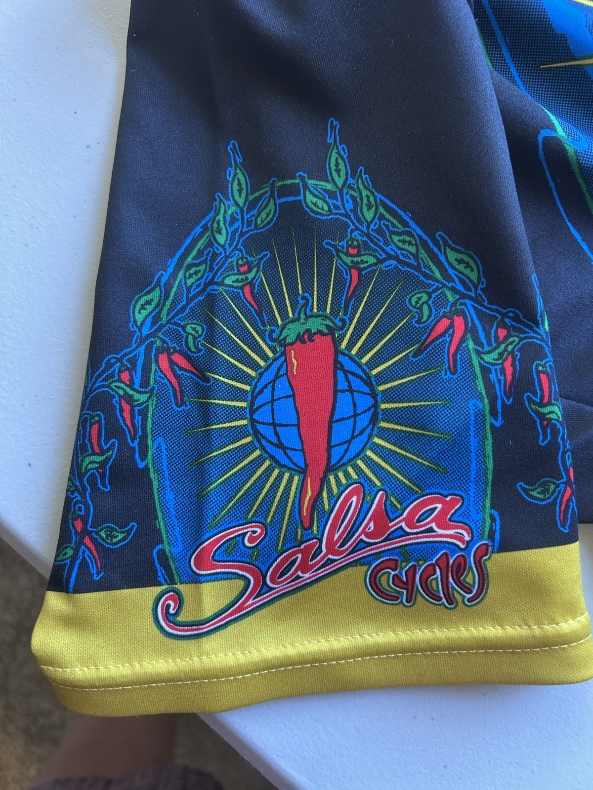 Voler Salsa Cycles Vintage Cycling Jersey Chili Pepper Black Blue Red Men’s M