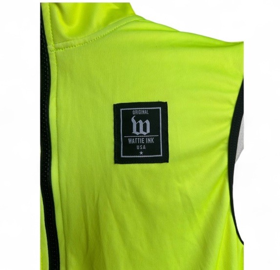 Wattie Ink Mens Large L Cycling Jersey Neon Yellow And Black