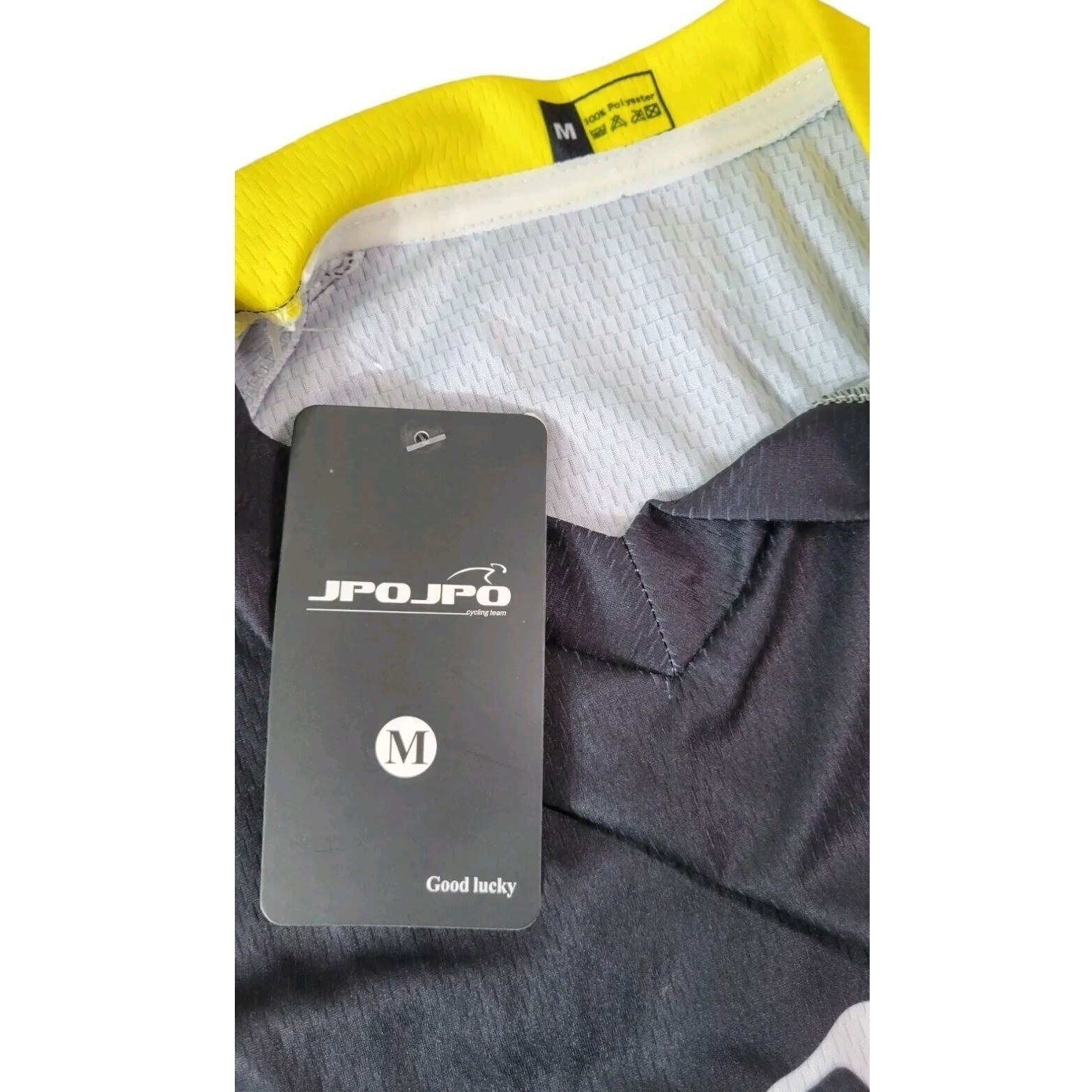 JPOJPO Mens Cycling Jersey Long Sleeve Black Teal Gradient Mesh Size M NEW