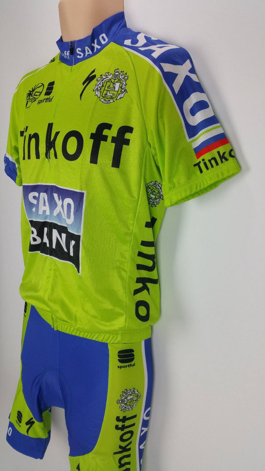 NEW Jersey Shirt & Shorts Set TINKOFF SAXO Full Zip Size Large Bike Cycling