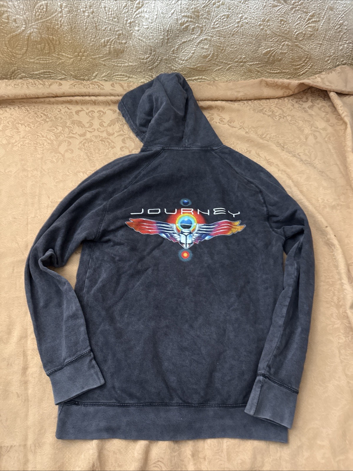Journey Summer Stadium Tour 2024 Concert Hoodie Mens Sz S Gray 100% Cotton Rock