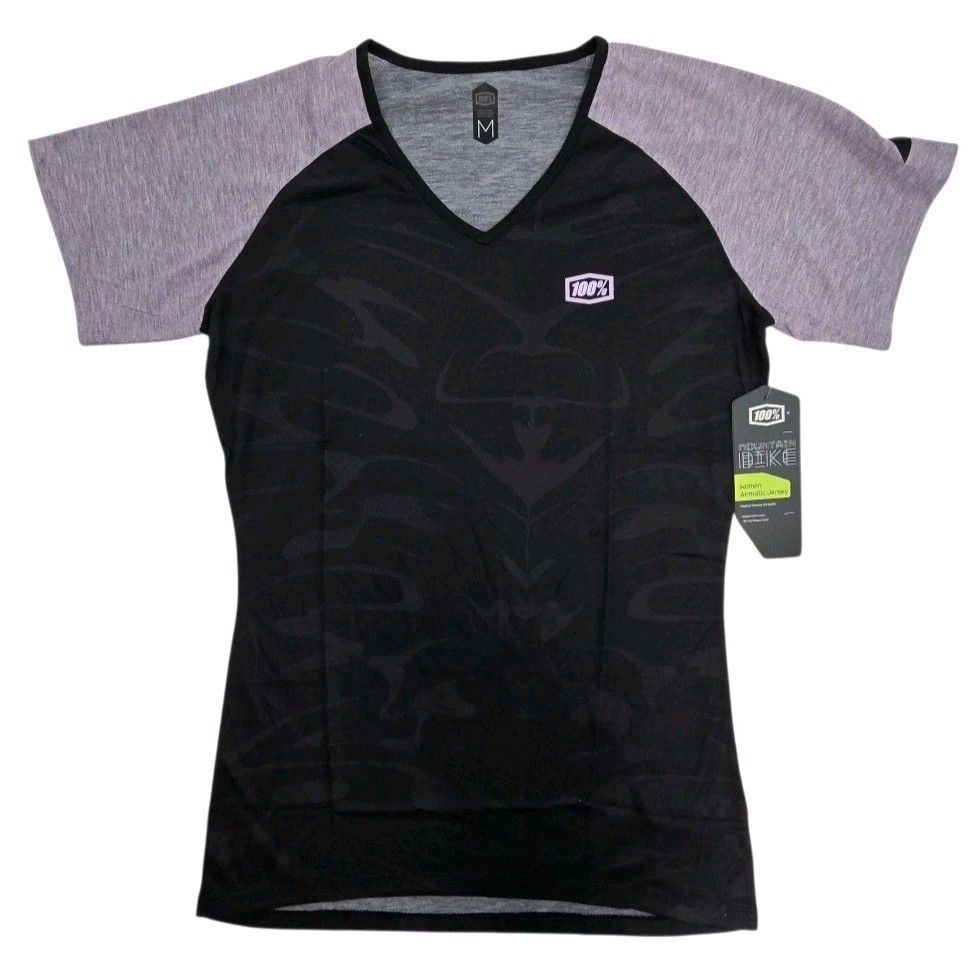 100% Women’s Airmatic Mountain Bike Jersey Size Medium Black/Lavender Cycling