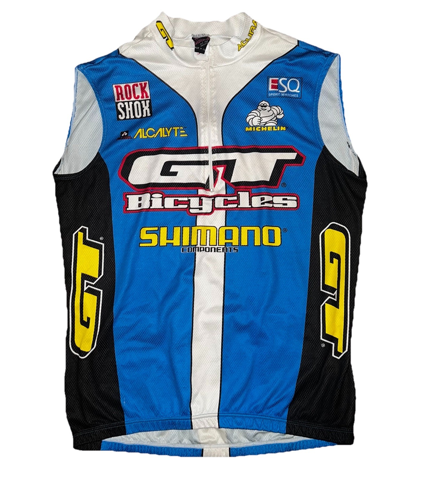 Vtg 90s Mens Giordana GT Bicycles Shimano Michelin Man Cycling Jersey Medium