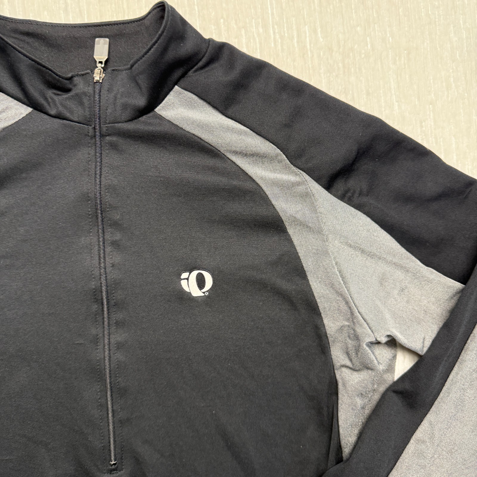 Pearl Izumi MicroSensor Cycling Jersey Men Large Black Gray Athletic Quarter Zip