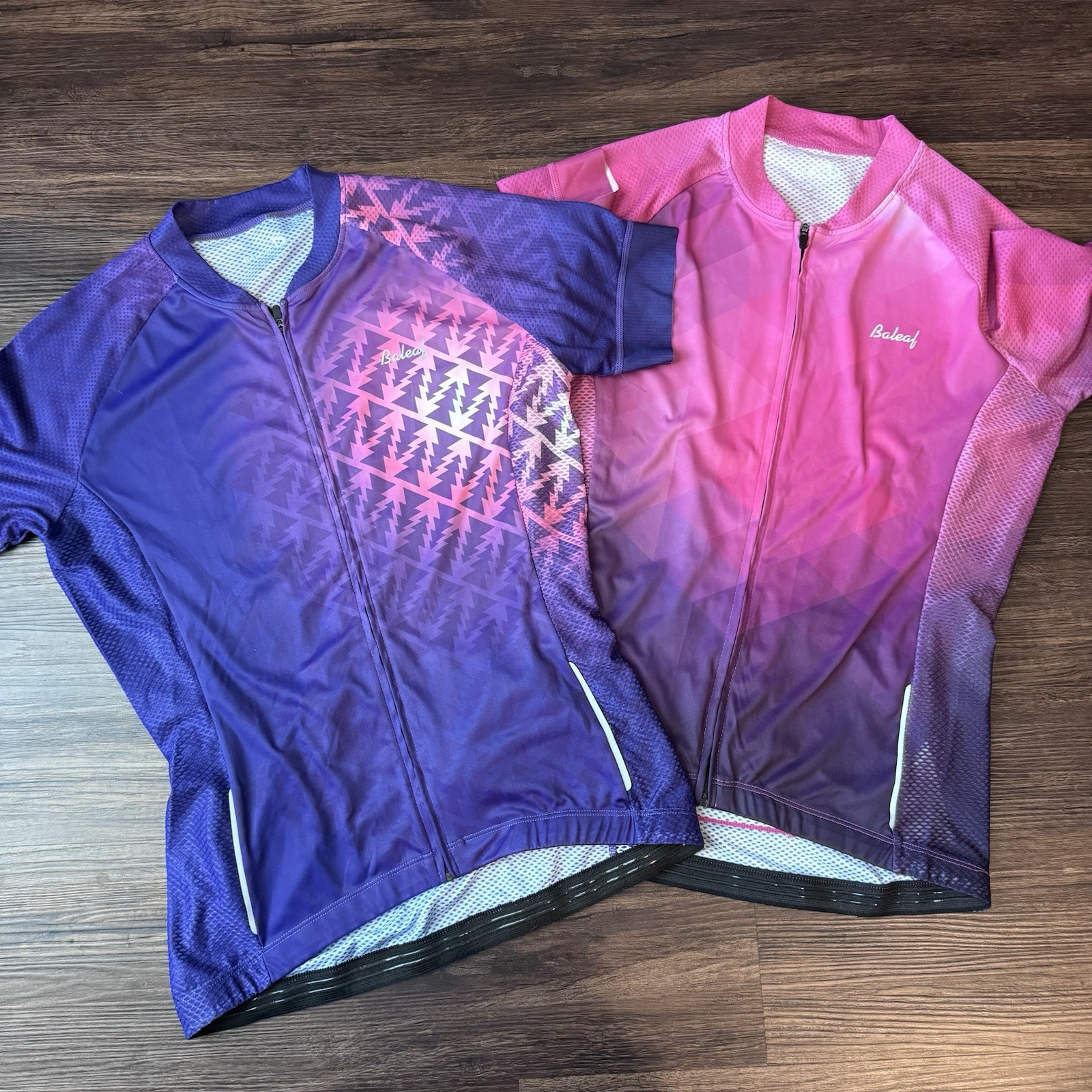 Baleaf Cycling Jerseys Womens Small Pink Purple Full Zip Pockets Bike Lot Of 2