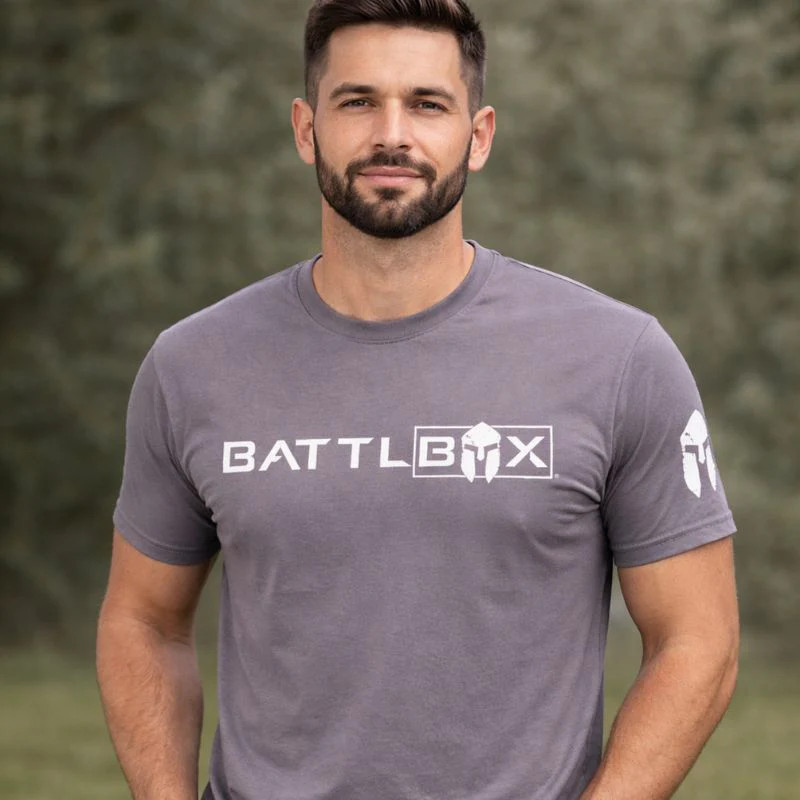 BattlBox Spartan Logo T Shirt Mens Cotton Blend Graphic Tee Casual Wear