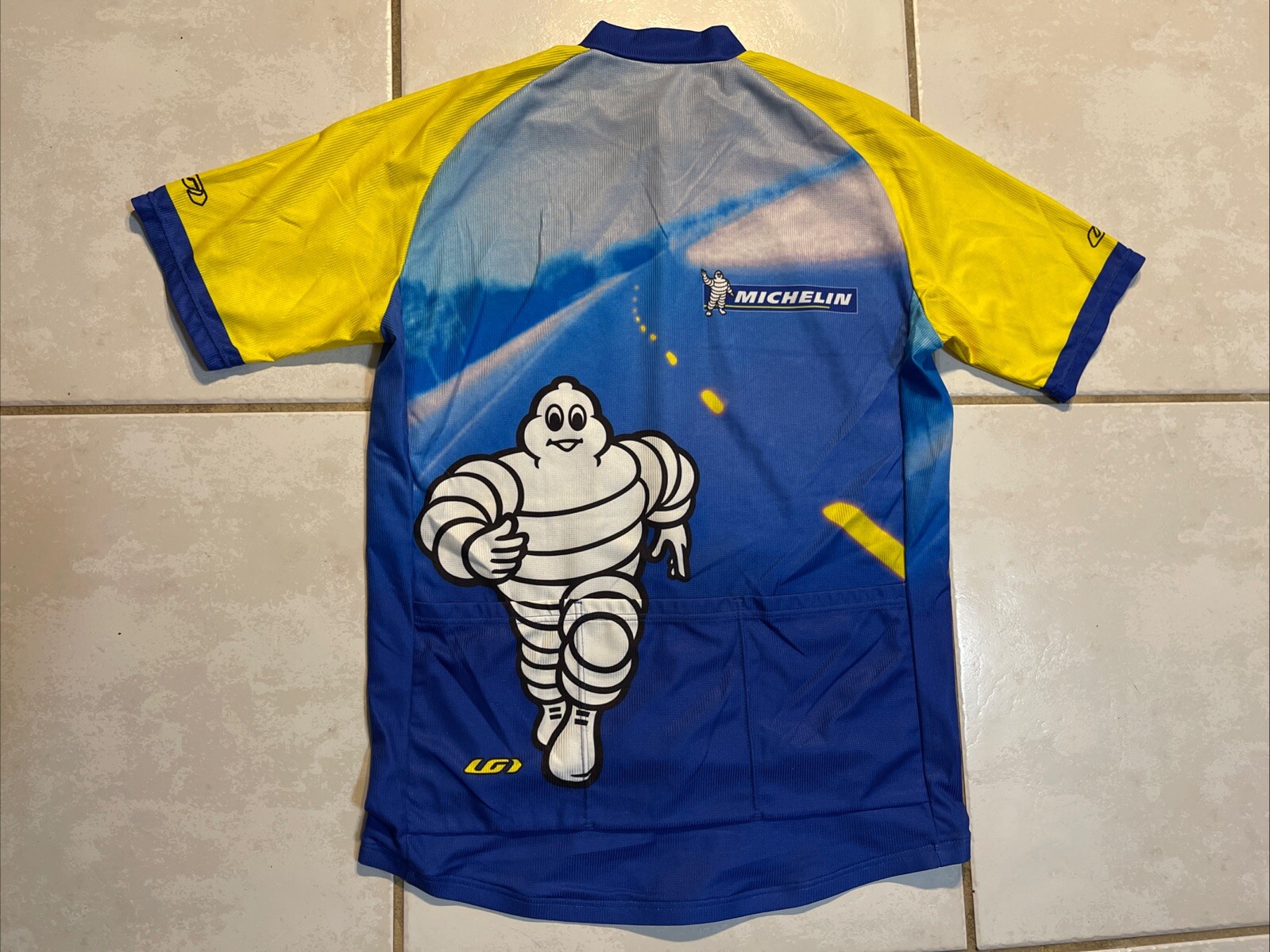 LOUIS GARNEAU Cycling Jersey Yellow and Blue Michelin Man Men’s XL