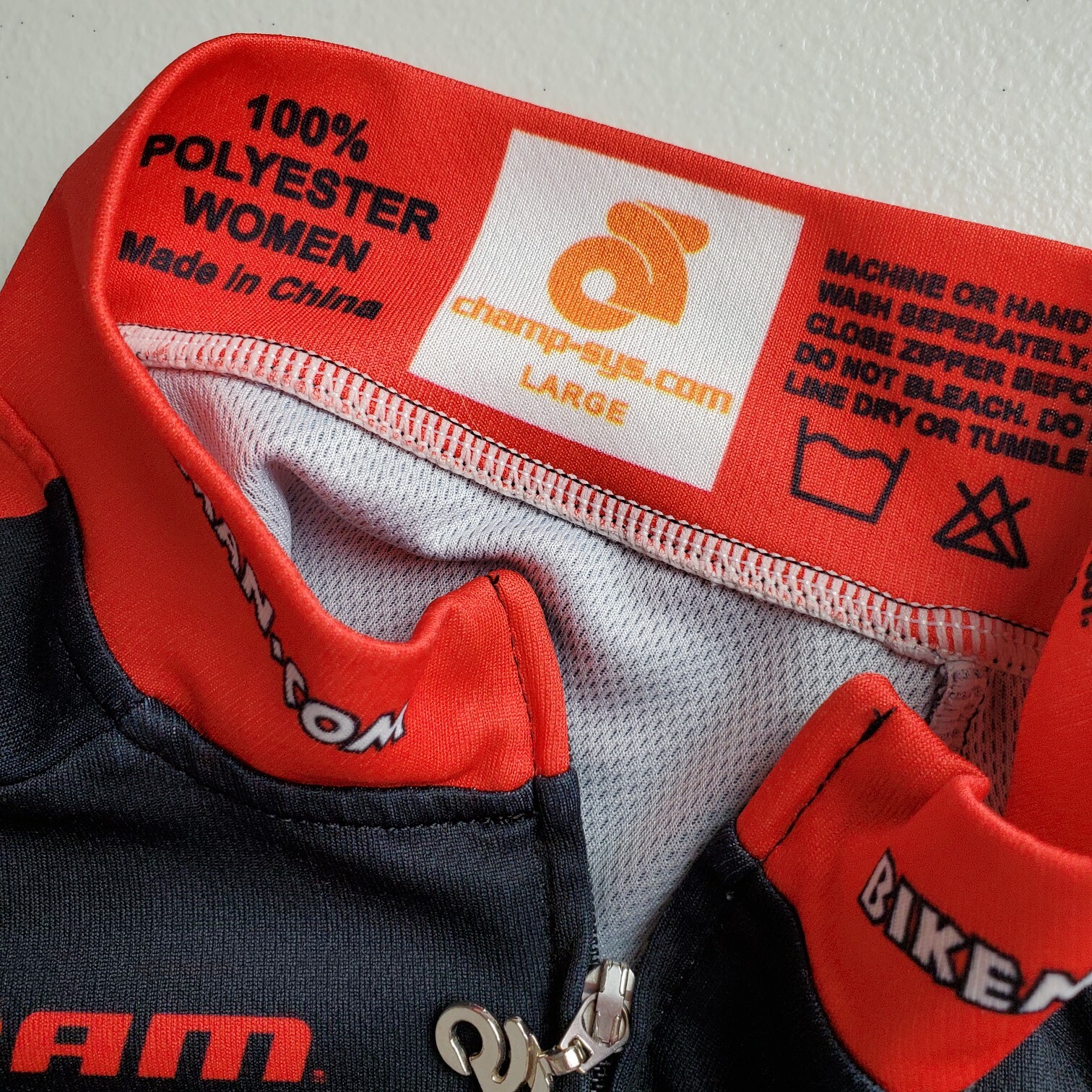 Champ Sys Bikeman Short Sleeve Full Zip Cycling Biking Jersey 3 Pockets Womens L