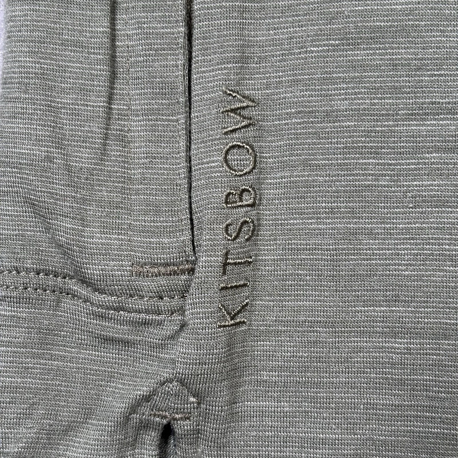 Kitsbow Kyber Collared Henley Shirt Men’s Large Heather Green Merino Wool Holes