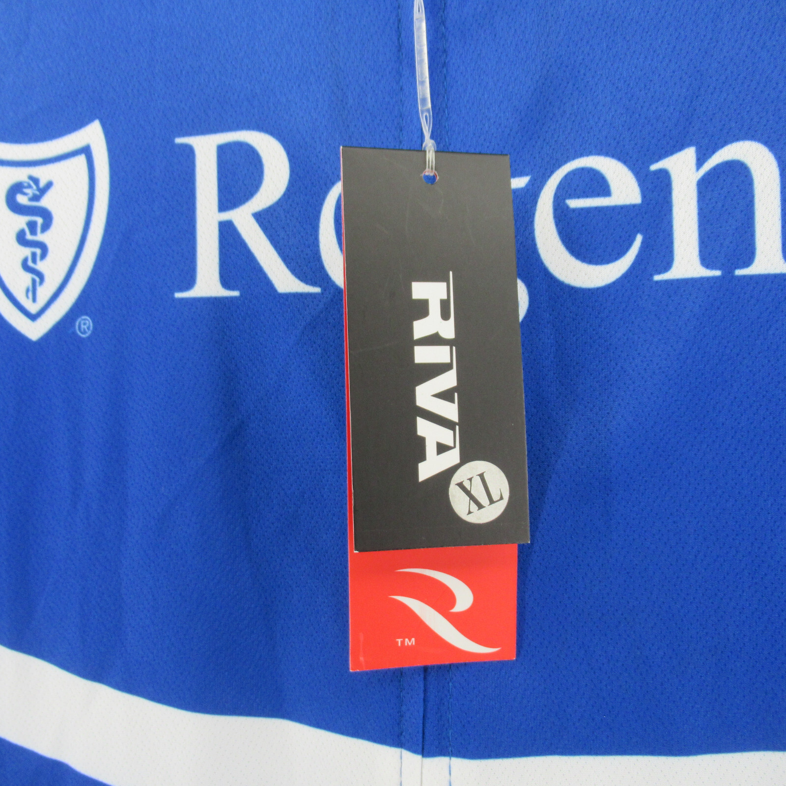 Riva Cycling Jersey Mens XL Blue White Full Zip Elastic Waist Regence Logo Sport