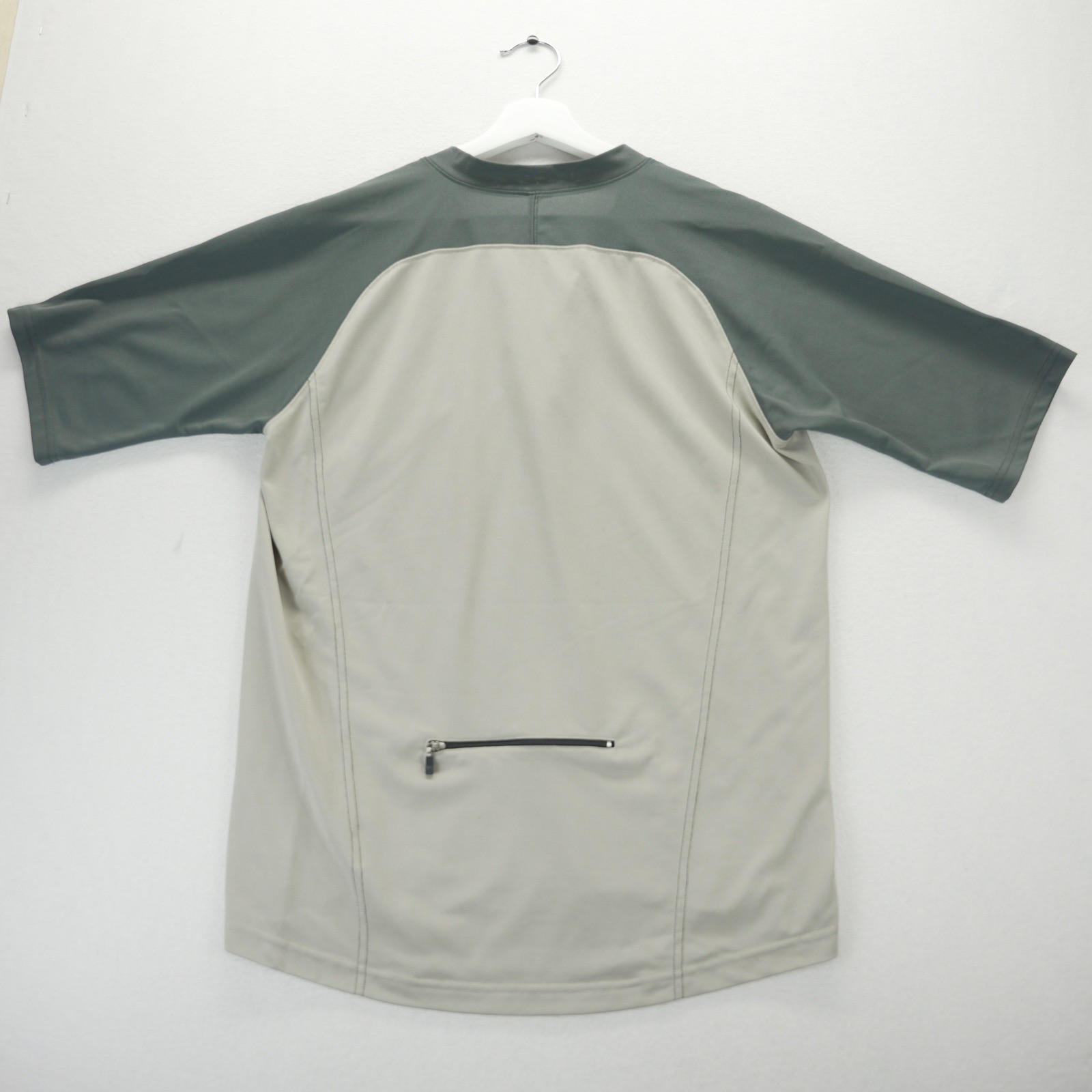 Fox Racing Mens Medium Grey Tan Beige Quarter Zip MTB Cycling Jersey Shirt